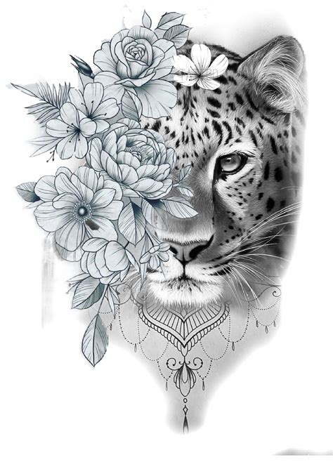 Leopard Tattoos Snow Leopard Tattoo Animal Tattoos Hip Thigh Tattoos