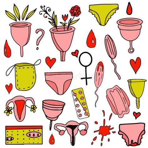 Pad And Tampon Set Stock Vector Illustration Of Menstruation 31556410
