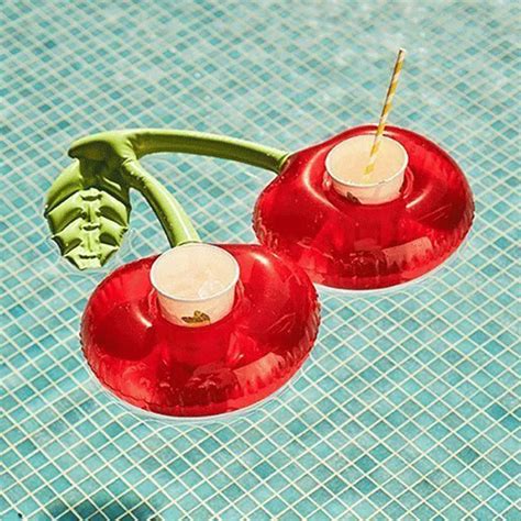 5 Piecesset Double Cherry Drink Cup Holder Inflatable Swimming Pool
