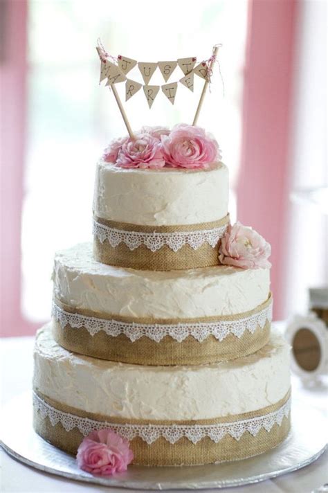 Burlap Trim Rough Iced Wedding Cake Wedding Cake Rustic Burlap