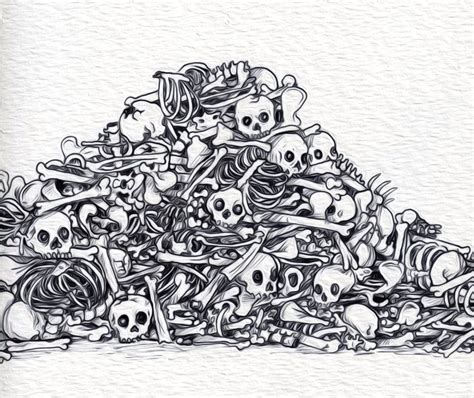 Pile Of Skulls Drawing