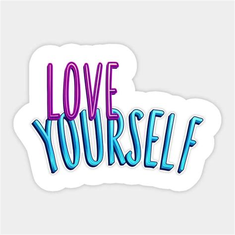 Good Vibes Pink Blue Series Love Yourself Positive Quotes Sticker