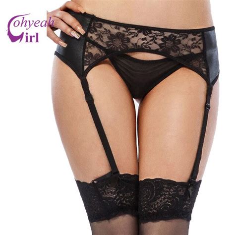 pw5031 garter wedding sexy for woman patchwork black lace and faux leather hot sale plus size