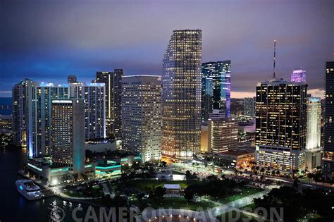 Aerialstock Aerial Photogrpah At Night The Miami Skyline