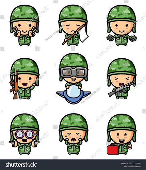 Cute Army Boy Ready Military Mascot Stock Illustration 2152789951
