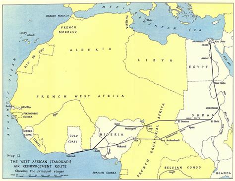 Map Of Africa Ww2 Old Map Of African Mediterranean And Near East War