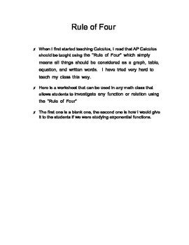 Multiple representations worksheet