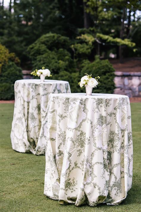 Wedding Inspiration Reception Tables With Pattern Linens Inside Weddings