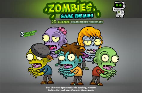 Zombies 2d Game Character Sprites 09 Gamedev Market