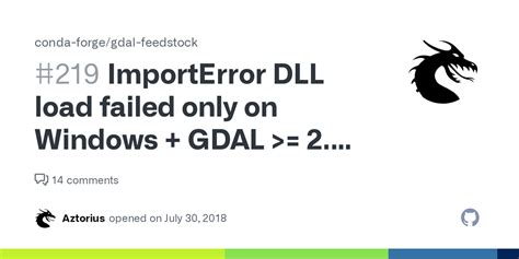 Importerror Dll Load Failed Only On Windows Gdal Python Issue Conda