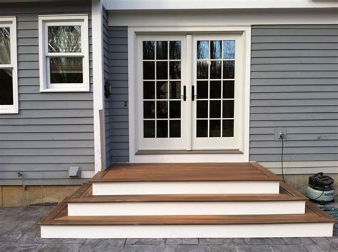 Steps To Patio Back Door We Recently Finished The Steps And Deck Above