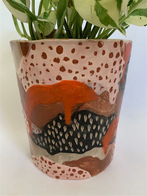 Handmade Ceramic Terra Cotta Planter Flower Pot Etsy