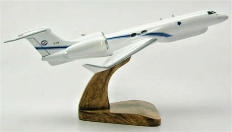 Gulfstream G Israel G Airplane Desktop Kiln Dried Wood Model