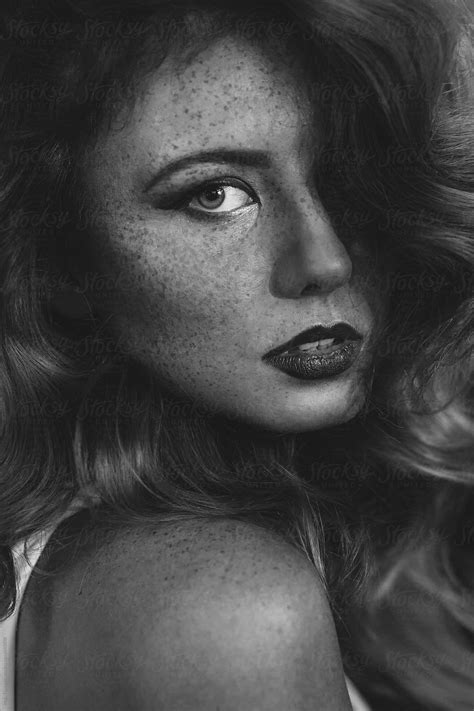 Beautiful Woman With Curly Hair And Freckles Del Colaborador De Stocksy Maja Topcagic Stocksy