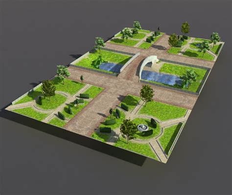Low Poly Park 3d Model Game Ready Max Obj 3ds Lwo Lw Lws Hrc