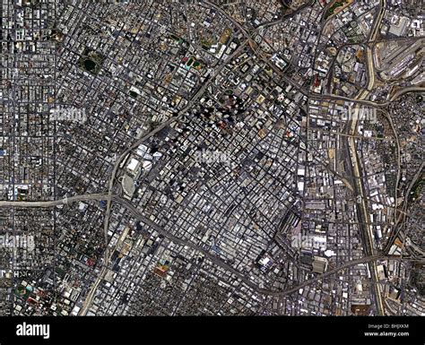 Aerial Map View Above Downtown Los Angeles California Stock Photo Alamy
