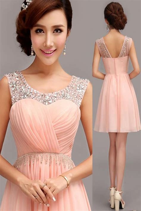 Blush Pink Simple Homecoming Dresses Sparkle Homecoming Gowns Short