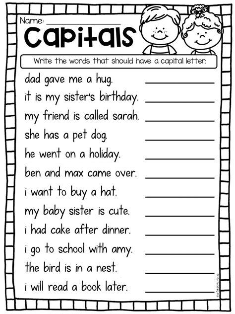 English Worksheet For 2nd Graders