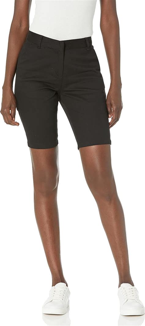 Izod Girls Juniors Uniform Skinny Bermuda Stretch Twill Short Black