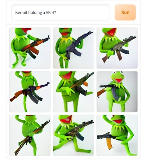 Kermit Holding A Ak 47 Rweirddalle