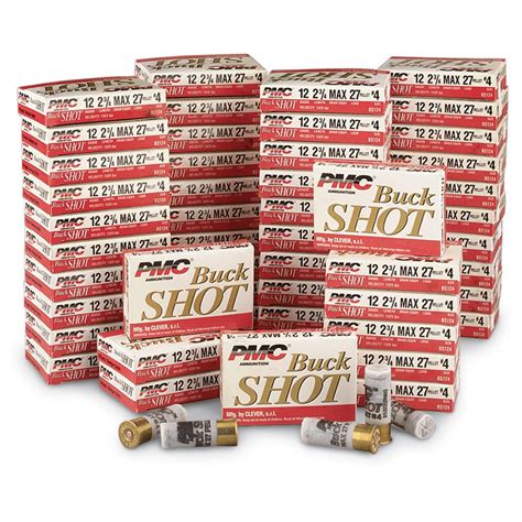 (chiefly us) lead shot used in shotgun cartridges. 250 rds. PMC® #4 Buckshot - 76456, 12 Gauge Shells at ...