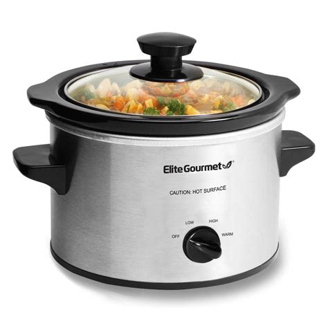 Maxi Matic Elite Gourmet 1 5 Qt Mini Slow Cooker In Stainless Steel