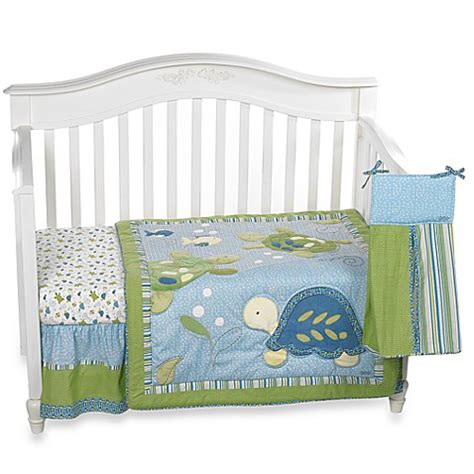 Musical mobiles, valances, diaper stackers, lamp. CoCaLo Baby® Turtle Reef 8-Piece Crib Bedding and ...
