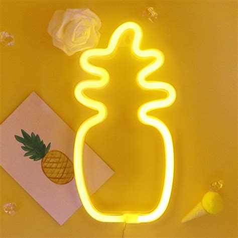 Tonger Yellow Pineapple Wall Led Neon Light Sign Neon Light Signs