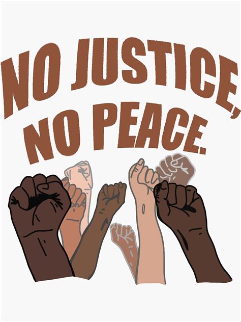 No Justice No Peace Sticker By Lilykaydott Redbubble