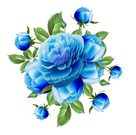Watercolor Blue Flower Bouquet Blue Flower Bouquet Watercolor Blue