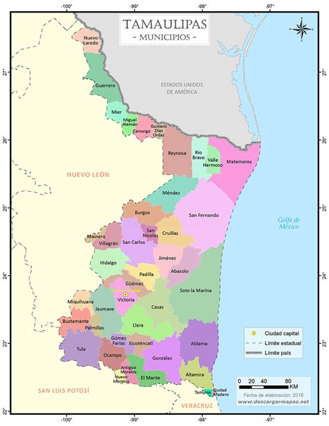 Mapa De Municipios De Tamaulipas Descargar Mapas