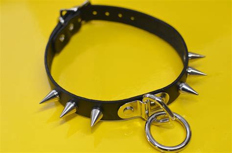 Sexy Spike O Ring Bondage Choker Leather Fetish Punk Goth Collar Ebay