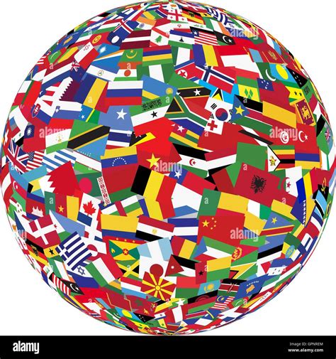 Globe With World Flags Stock Vector Image And Art Alamy