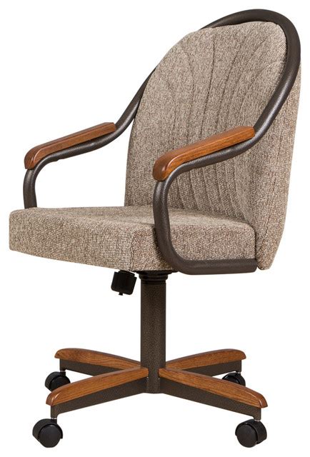 Swivel Dining Caster Chair Oatmeal Transitional Dining Chairs By