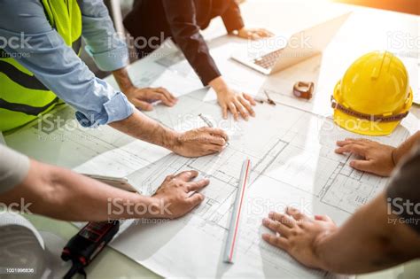 Team Engineer Drawing Graphic Planning Stock Photo Download Image Now