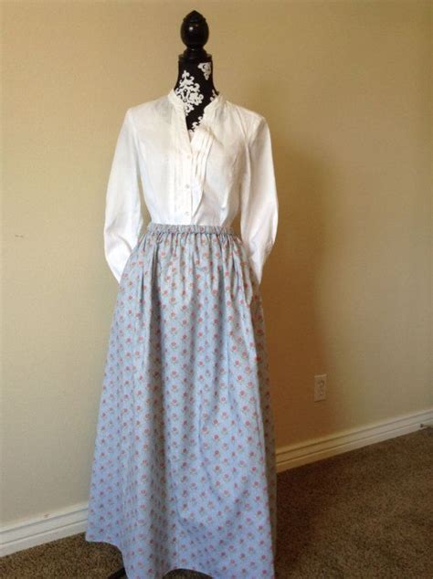custom made long pioneer skirt with side pockets and elastic waistband trek ideas pioneer trek