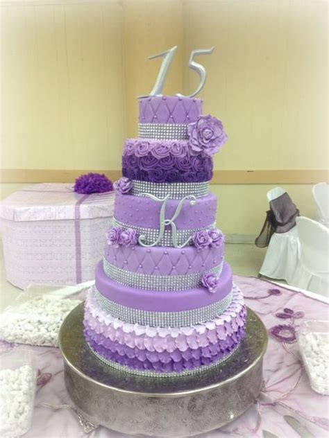 Th Birthday Cake Quinceanera Purple Bday Cake Facebook Com Sweetkreationsbybecky Th