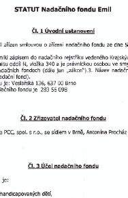 Studenti a studentky, kteří se účastní prezenční kontroly studia předmětu, musí poskytnout písemné prohlášení o neexistenci příznaků virového infekčního onemocnění v období předchozích dvou týdnů. Dokumenty | Nadační fond Emil