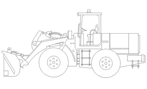 Front End Loader 2d Design Is Given In This Autocad Drawing File