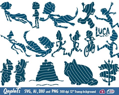 Luca 17 Silhouettes Svg And Dxf Files For Cutting Machine Etsy Uk