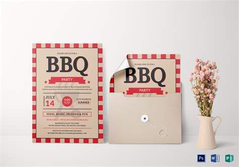 Choose a postcard or foldable birthday template invitation to fit your needs. BBQ Party Invitation Card Design Template in Word, PSD ...