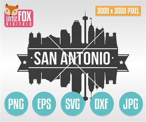 Svg Skyline San Antonio Texas Usa San Antonio Cut File Etsy