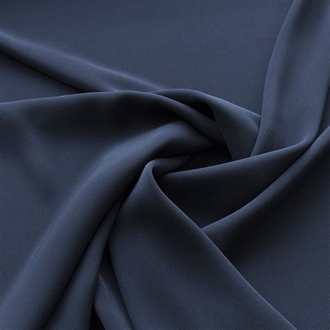 Polyester Crepe Fabric Navy Blue Telas Crepe