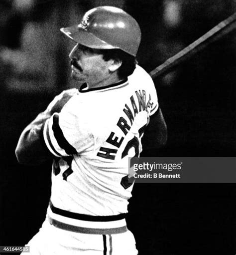 Keith Hernandez Of The St Louis Cardinals Hits A Single During Game