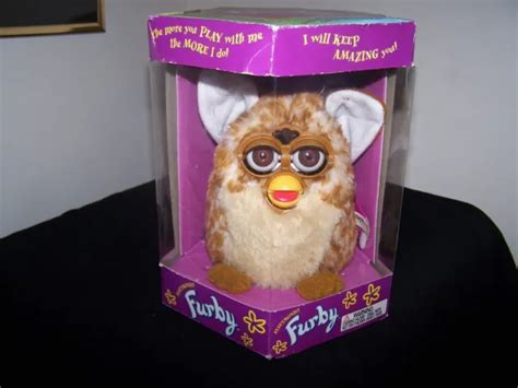 Vintage 1998 Original 1st Generation Furby Spotted Tan Brown Eyes New