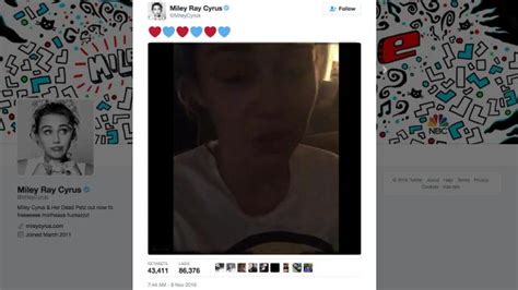Miley Cyrus Says It ‘hurts To Accept Donald Trumps Win In A Tearful Video