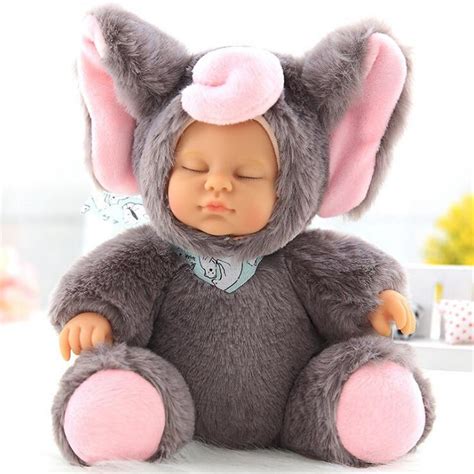 17cm Soft Plush Cute Animal Clothes Newborn Baby Sleeping Reborn Doll
