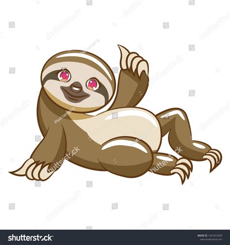 Sloth Cartoon Clipart Stock Vector Royalty Free 1341812099 Shutterstock