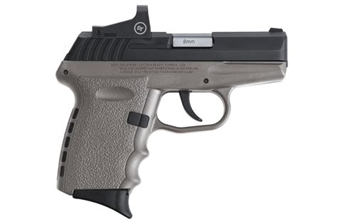 Sccy Cpx 2 9mm Pistol With Gray Frame And Crimson Trace Red Dot Vance
