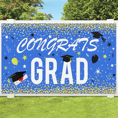 Buy Graduation Banner Blue Congrats Grad Banner Extra Large 70 X 40